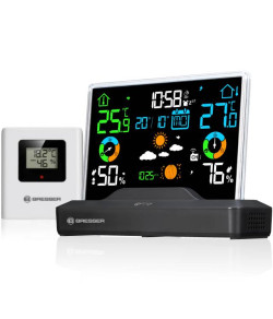 BRESSER Radio-Controlled Colour Weather Station with Frameless Display