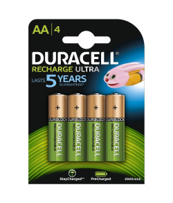 Duracell Stay Charged AA / HR6 / DX1500 1.2V 2500mAh Recharged Turbo NiMH Battery 4 pcs.