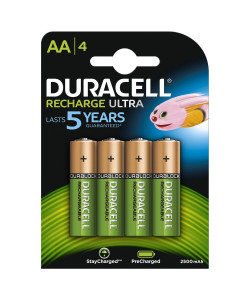 Duracell Stay Charged AA / HR6 / DX1500 1.2V 2500mAh Recharged Turbo NiMH Battery 4 pcs.