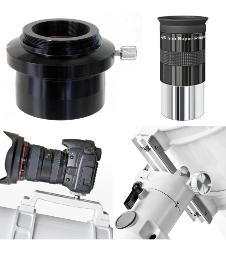 Teleskops, BRESSER Messier AR-102s/600 Hexafoc EXOS-1/EQ4, ar apertūru saules filtru