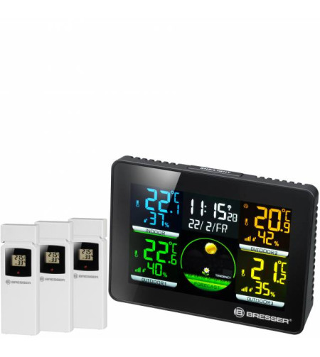 BRESSER Quadro NLX - Thermo-/Hygrometer with 3 outdoor sensors