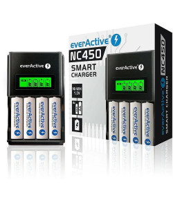 everActive NC-450 4-kanālu Ni-MH akumulatoru lādētājs