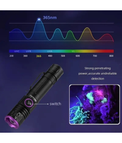 Tālummaiņas 395nm/365nm UV LED lukturītis