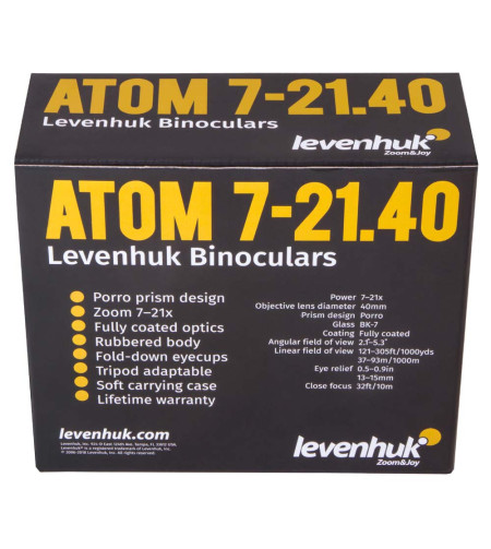 Levenhuk Atom 7–21x40 Žiūronai su reguliuojamu priartinimu
