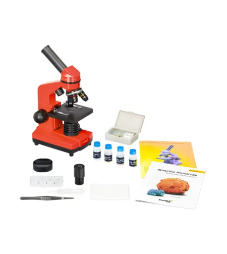 Microscope Levenhuk Rainbow 2L Orange 40x-400x with experiment kit K50