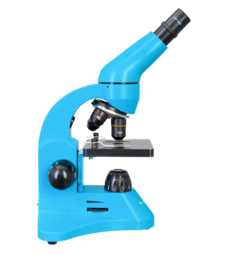 Микроскоп Levenhuk Rainbow 50L Лазурь 40x - 800x с экспериментальным комплектом K50