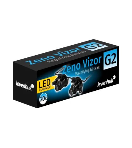 Levenhuk Zeno Vizor G2 PLUS Palielināmais stikls & Brilles ar Apgaismojumu (20x)