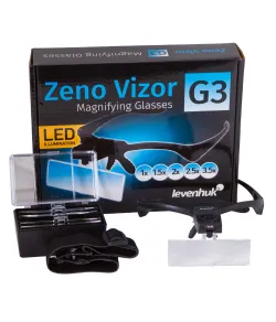 Levenhuk Zeno Vizor G3 PLUS Palielināmais stikls & Brilles ar Apgaismojumu (1-3,5x)