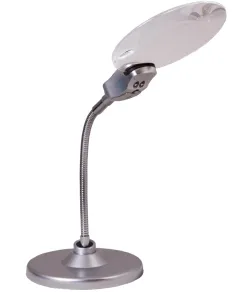 Galda Lupa ar Apgaismojumu un Lokano Stiprinājumu Levenhuk Zeno D5 PLUS ( 2-6x)