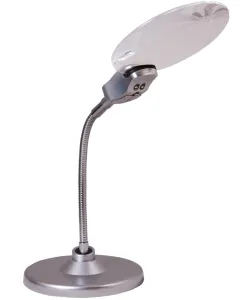 Galda Lupa ar Apgaismojumu un Lokano Stiprinājumu Levenhuk Zeno D5 PLUS ( 2-6x)