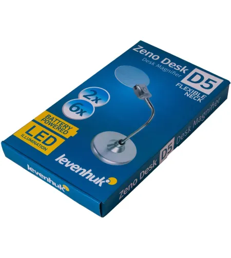 Galda Lupa ar Apgaismojumu un Lokano Stiprinājumu Levenhuk Zeno D5 PLUS ( 2-6x)