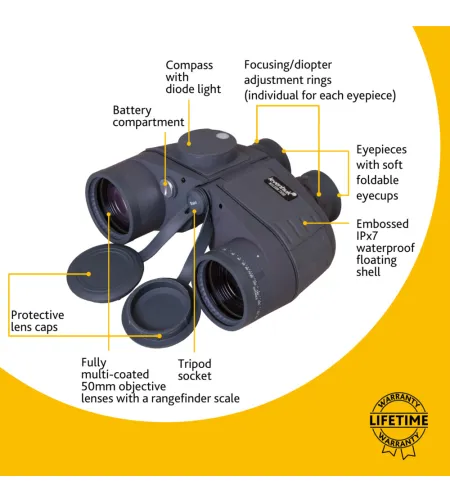 Binoklis Levenhuk Nelson 7 x 50