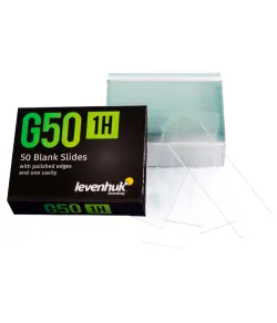 Levenhuk G50 1H Single Cavity Blank Slides, 50 vnt