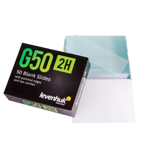 Levenhuk G50 2H Double Cavity Blank Slides, 50 vnt