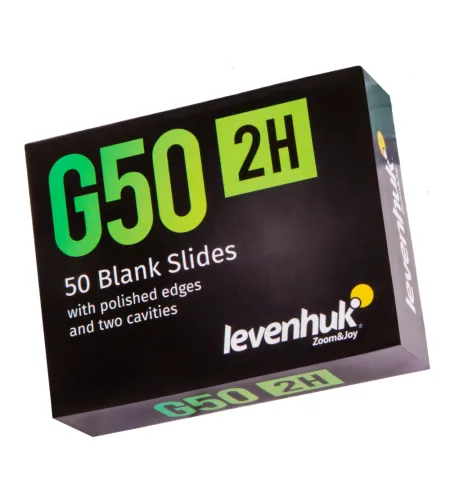Levenhuk G50 2H Double Cavity Blank Slides, 50 vnt