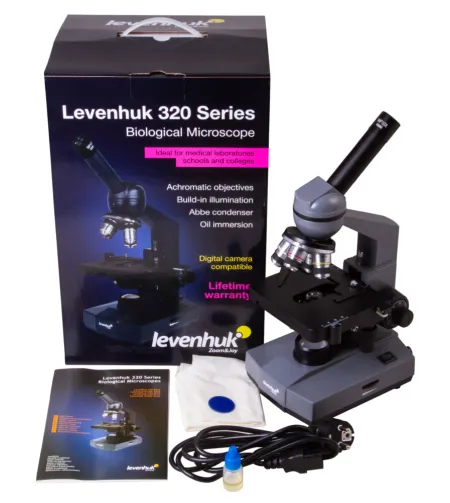 Biologist Microscope with Coordinated Sliding Table Levenhuk 320 40x-1000x