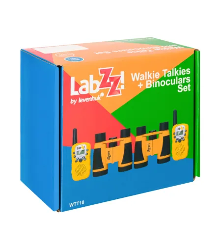 Walkie Talkie and Binoculars Set, Levenhuk LabZZ WTT10, Orange