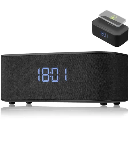 BRESSER Bluetooth speaker with alarm clock and wireless charging function