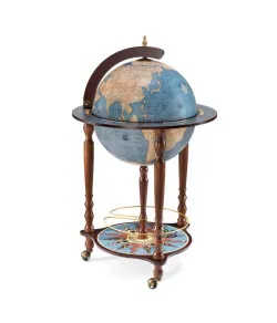 Da Vinci floorstanding globe drinks cabinet Zoffoli on wheels Blue Dust