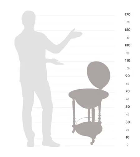 Da Vinci ant grindų pastatoma gaublys gėrimų spintelė Zoffoli ant ratų Blue Dust