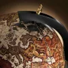 Raven-black floor standing bar globe Zoffoli with a map Vulcano