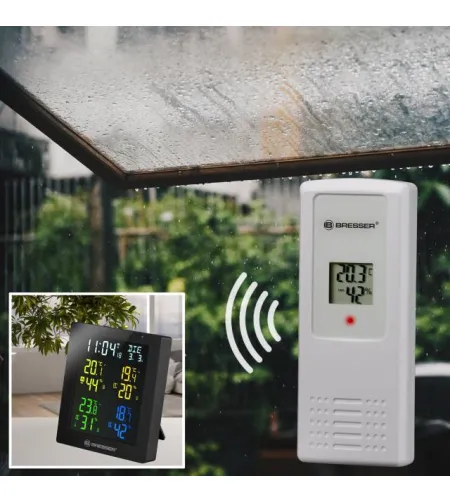 ClimaTemp Hygro Quadro Colour Thermo- / Hygrometer with 3 additional Sensors black