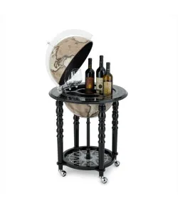 Elegance design bar globe Zoffoli on casters Noir