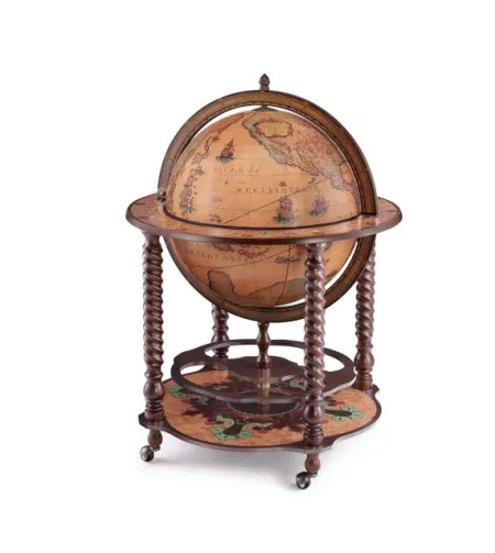 Spiralinės kojos juostos gaublys Zoffoli su didele gėrimų spintele Bacco