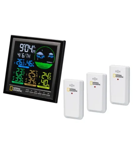 NATIONAL GEOGRAPHIC VA colour LCD Weather Station incl. 3 Sensors