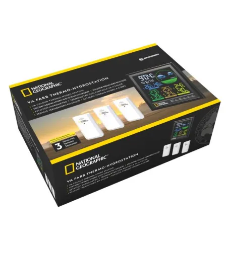 NATIONAL GEOGRAPHIC VA colour LCD Weather Station incl. 3 Sensors