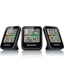 BRESSER Climate Monitor Thermometer/Hygrometer DCF Three-piece Set black