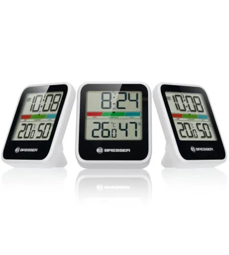 BRESSER Climate Monitor Thermometer/Hygrometer DCF Three-piece Set white