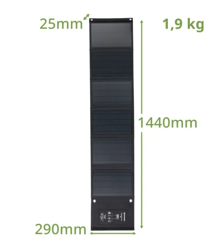 BRESSER Mobile Solar Charger 40 Watt with USB and DC output