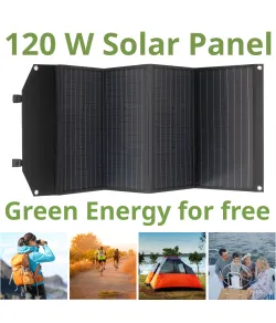 BRESSER Mobile Solar Charger 120 Watt with USB and DC output