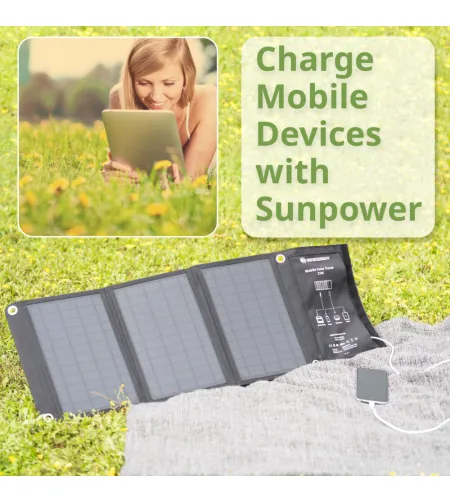 BRESSER Mobile Solar Charger 21 Watt with USB and DC output