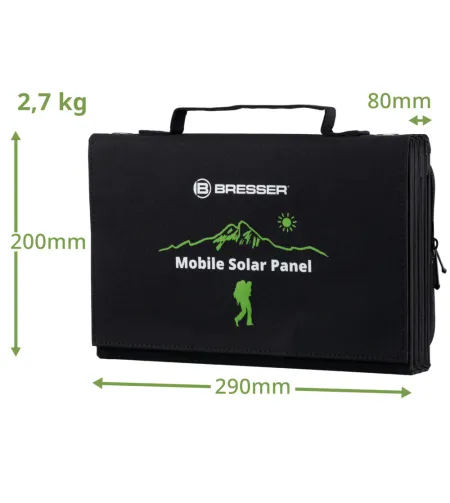 BRESSER mobiilne päikeselaadija 60 W USB ja alalisvoolu väljundiga