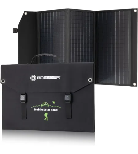 BRESSER Mobile Solar Charger 90 Watt with USB and DC output