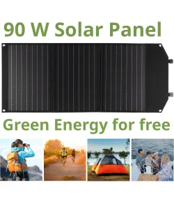 BRESSER Mobile Solar Charger 90 Watt with USB and DC output