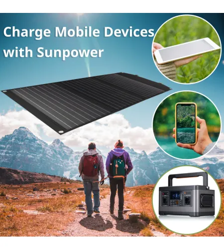 BRESSER Mobile Solar Charger 90 Watt with USB and DC output