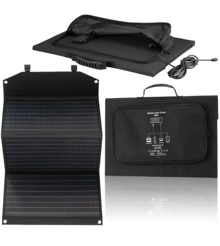 BRESSER Mobile Solar Charger 90 Watt with USB and DC output