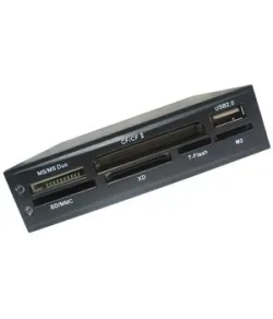 4World flash card reader 24in1 internal 3.5'', M2 slot, CF black
