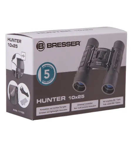 Bresser Hunter 10x25 Compact Roof Prism Waterproof Pocket Binoculars
