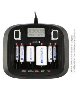 EverActive NC-900U 8-Channel Ni-MH / Ni-Cd Battery (AA, AAA, 9V, C, D) Charger