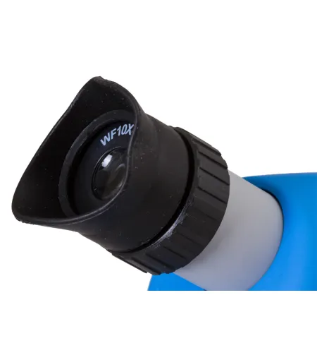 Mikroskopas Bresser Junior 40-640x, Mėlyna su eksperimento komplektu, su telefono adapteri