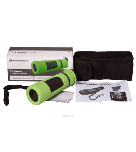 Kompakts Kabatas Monoklis Bresser Topas Plus 10x25 Zaļš