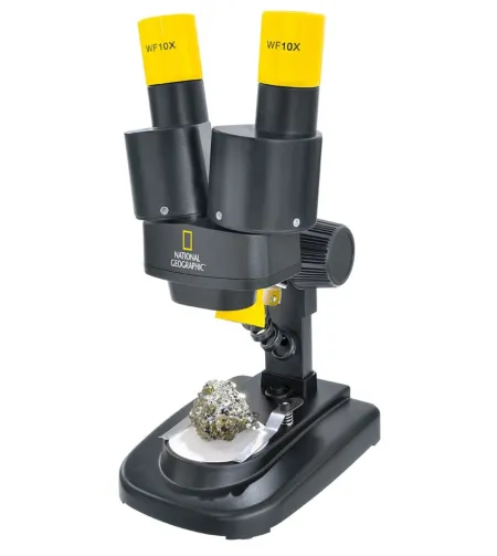 Stereo Mikroskops National Geographics 20x ar minerālu paraugiem