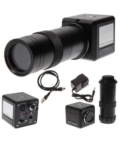 100X Digital Industrial Microscope Camera BNC AV TV Video Zoom + C-Mount Lens