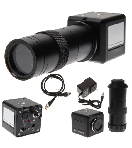 100X Digital Industrial Microscope Camera BNC AV TV Video Zoom + C-Mount Lens