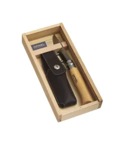 KNIFE OPINEL CLASSIC NR 8 STAINLES STEEL OLIVE WOOD GIFT BOX