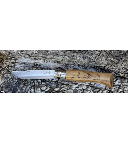 KNIFE OPINEL STAINLESS STEEL NR 8 ANIMAL (DEER)